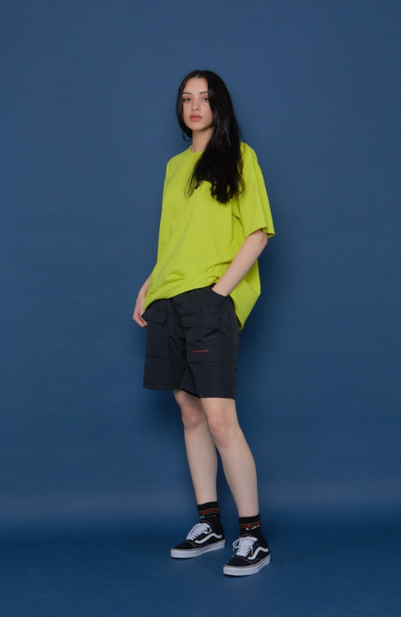 スローアシッド(SLOW ACID) Front Cargo Half Pants (BLACK)