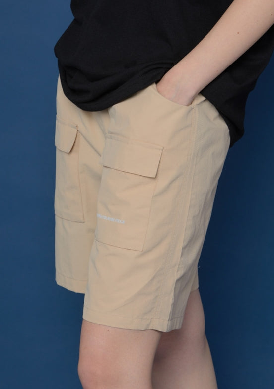 スローアシッド(SLOW ACID) Front Cargo Half Pants (BEIGE)