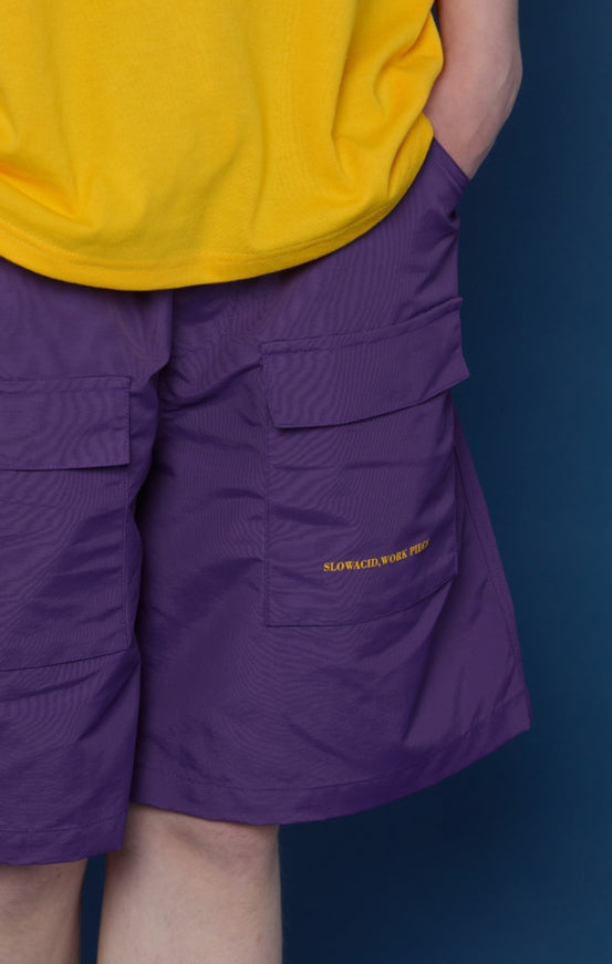 スローアシッド(SLOW ACID) Front Cargo Half Pants (VIOLET)