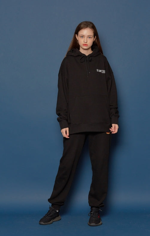 スローアシッド(SLOW ACID) Earth Logo Hoodie (BLACK)