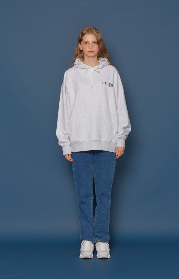 スローアシッド(SLOW ACID)Earth Logo Hoodie (PALE MELANGE)