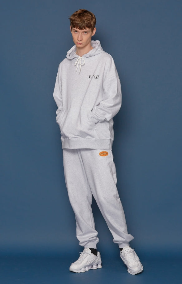 スローアシッド(SLOW ACID)Earth Logo Hoodie (PALE MELANGE)