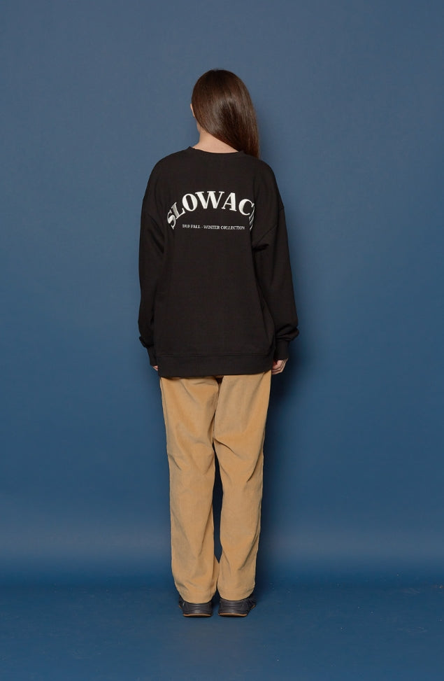 スローアシッド(SLOW ACID) Embossing Logo Sweatshirt (BLACK)