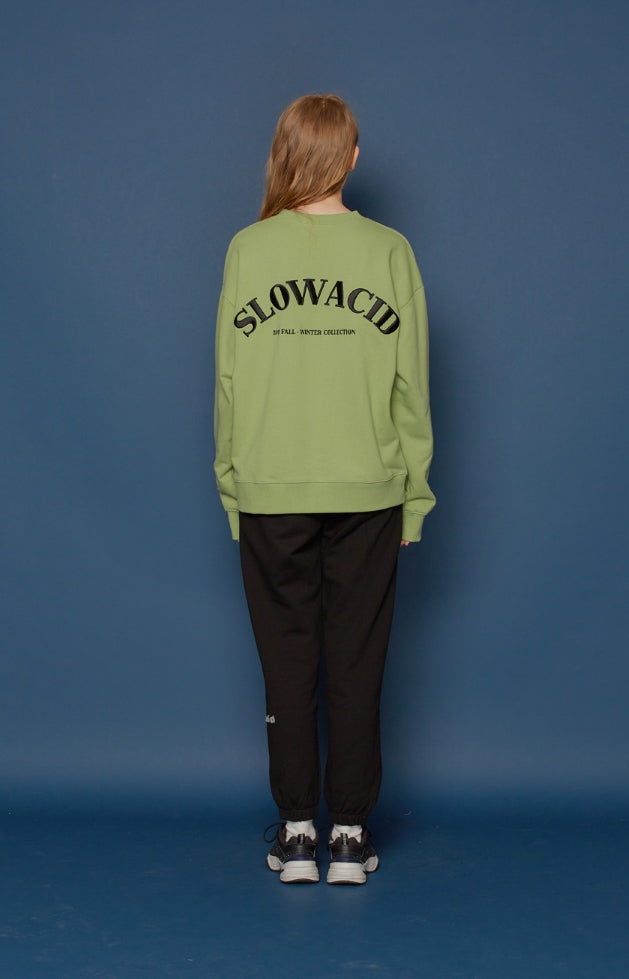 スローアシッド(SLOW ACID) Embossing Logo Sweatshirt (MINT)