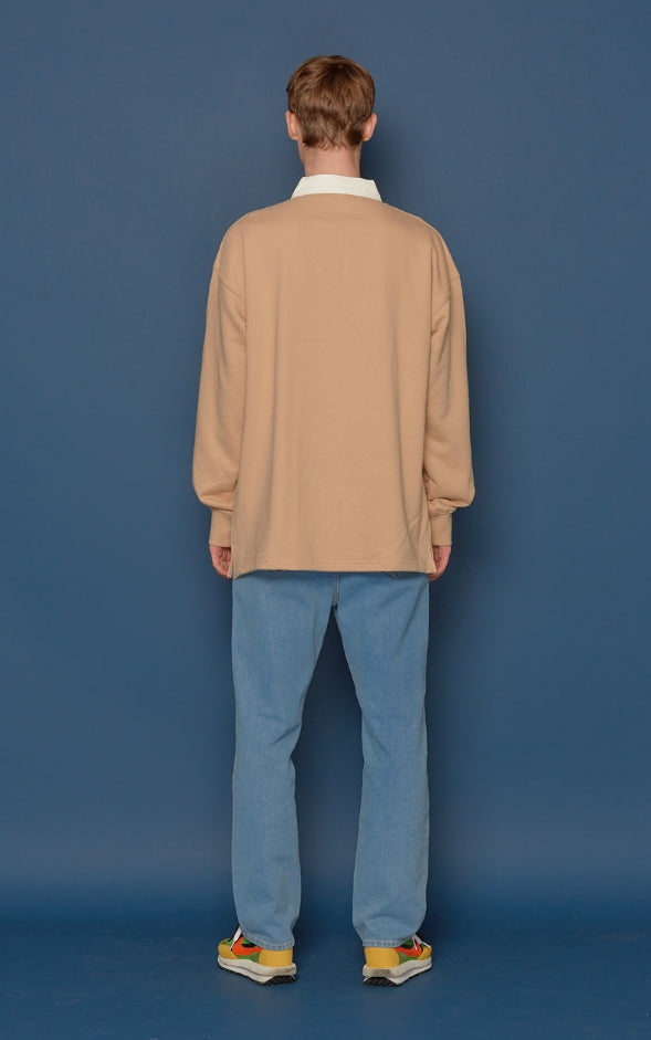 スローアシッド(SLOW ACID) Shirt Collar Sweatshirt (BEIGE)