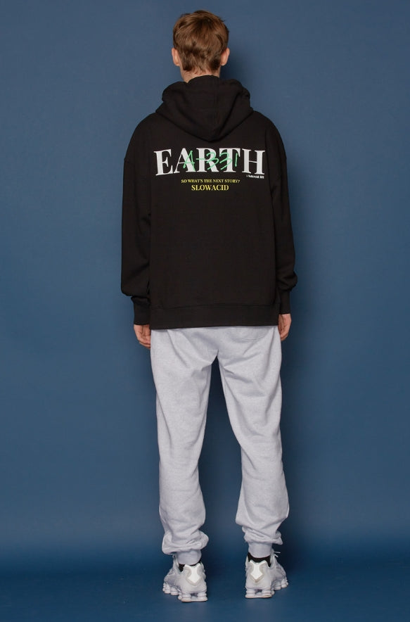 スローアシッド(SLOW ACID) Leather Patch Sweatpants (PALE MELANGE)