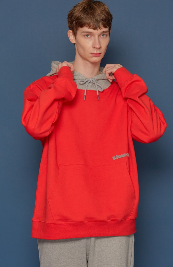 スローアシッド(SLOW ACID) Boucle Logo Hoodie (RED)