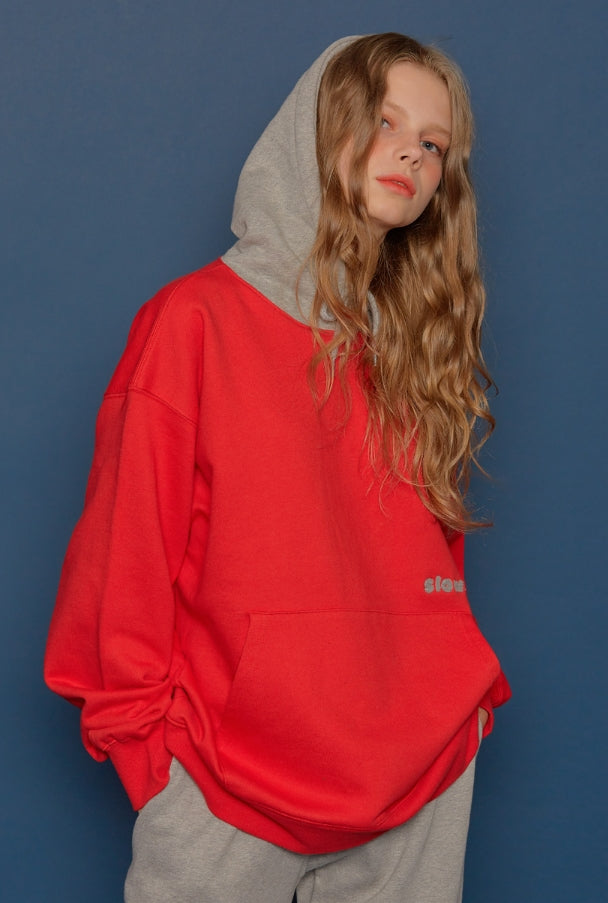 スローアシッド(SLOW ACID) Boucle Logo Hoodie (RED)
