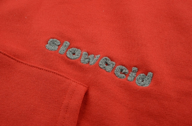 スローアシッド(SLOW ACID) Boucle Logo Hoodie (RED)