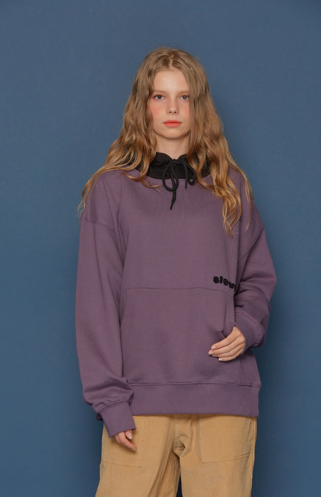 スローアシッド(SLOW ACID) Boucle Logo Hoodie (VIOLET)
