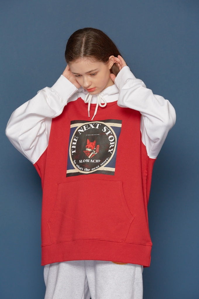 スローアシッド(SLOW ACID)Fox Raglan Hoodie (RED)
