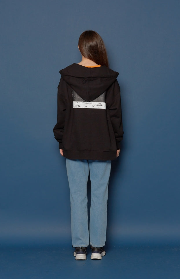 スローアシッド(SLOW ACID) Night scene Hood Zip-up (BLACK)
