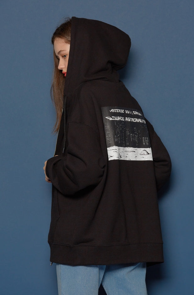 スローアシッド(SLOW ACID) Night scene Hood Zip-up (BLACK)