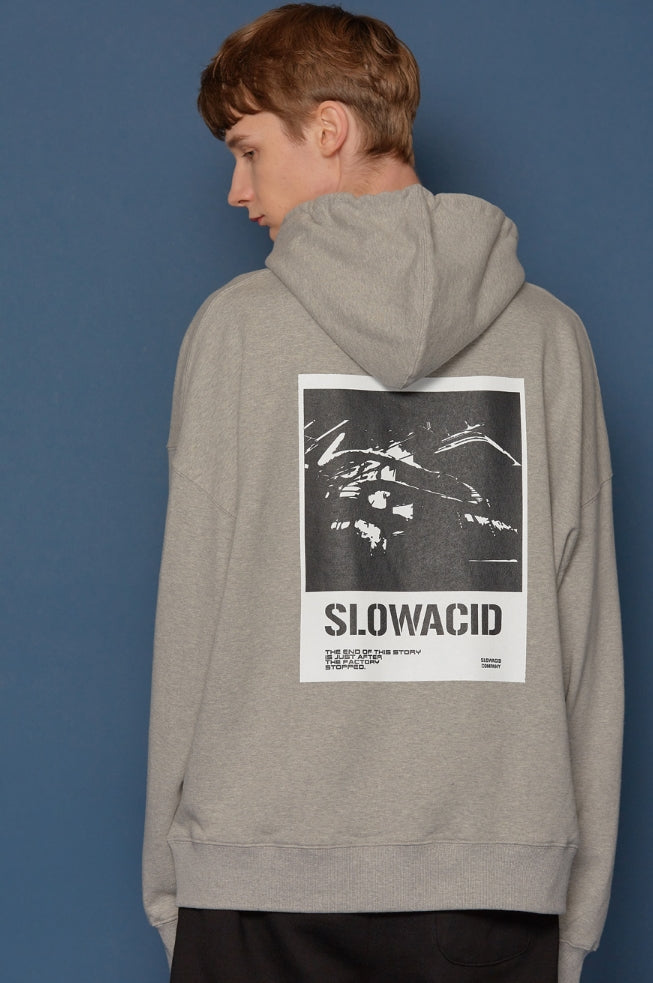 スローアシッド(SLOW ACID) Turnover Oversized Hoodie (GREY)