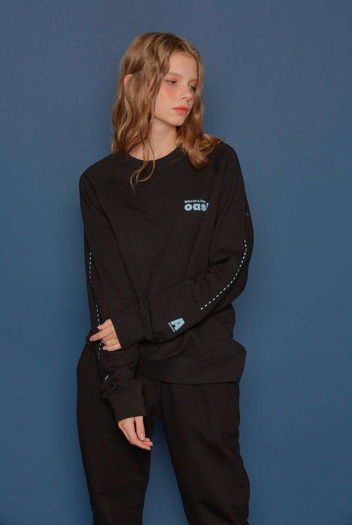 スローアシッド(SLOW ACID) Oasis Sweatshirt (BLACK)