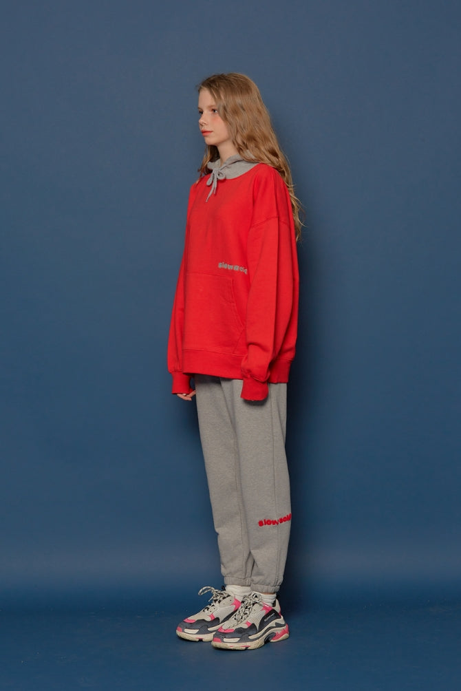 スローアシッド(SLOW ACID)Boucle Logo Sweatpants (GREY)