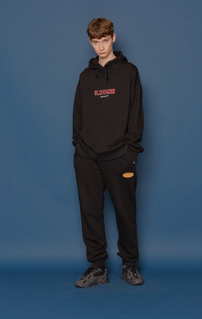 スローアシッド(SLOW ACID) 19FW Logo Hoodie (BLACK)