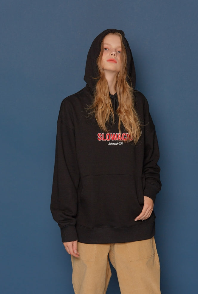 スローアシッド(SLOW ACID) 19FW Logo Hoodie (BLACK)