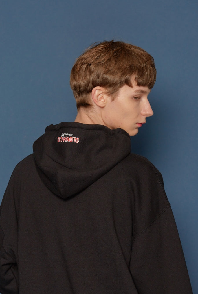 スローアシッド(SLOW ACID) 19FW Logo Hoodie (BLACK)
