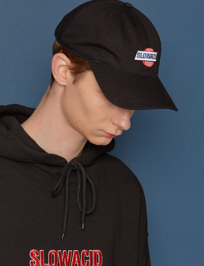 スローアシッド(SLOW ACID) 19FW Logo Hoodie (BLACK)