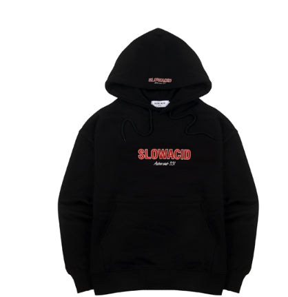 スローアシッド(SLOW ACID) 19FW Logo Hoodie (BLACK)
