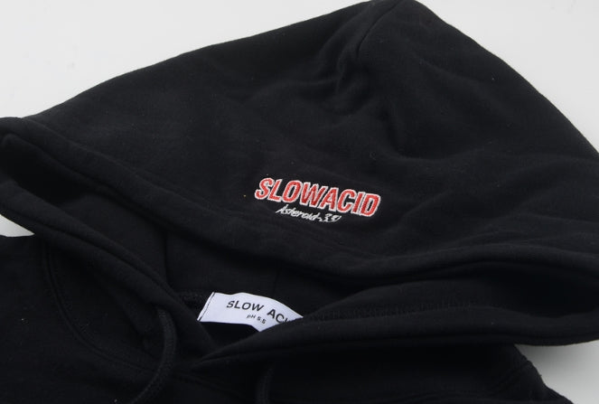 スローアシッド(SLOW ACID) 19FW Logo Hoodie (BLACK)
