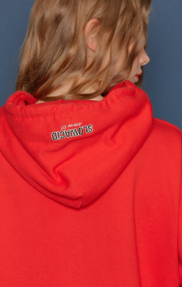 スローアシッド(SLOW ACID) 19FW Logo Hoodie (RED)