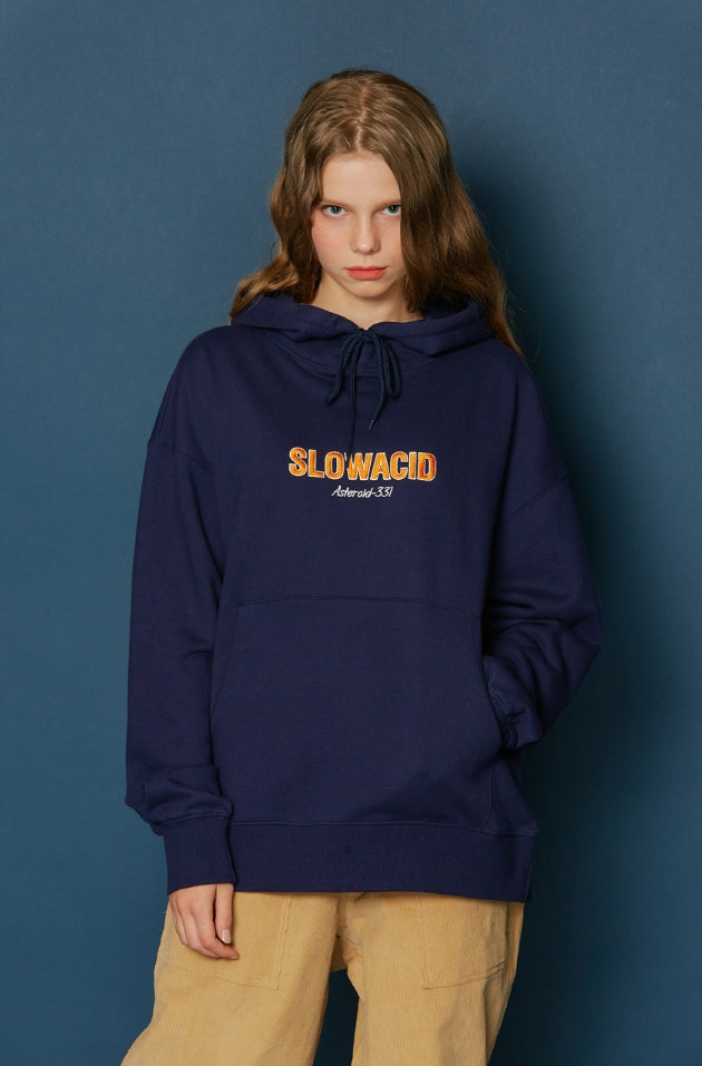 スローアシッド(SLOW ACID) 19FW Logo Hoodie (NAVY)