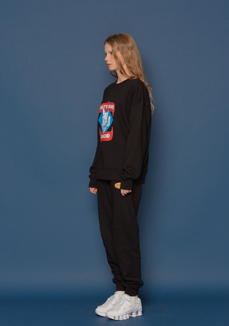 スローアシッド(SLOW ACID)Fox Logo Sweatshirt (BLACK)