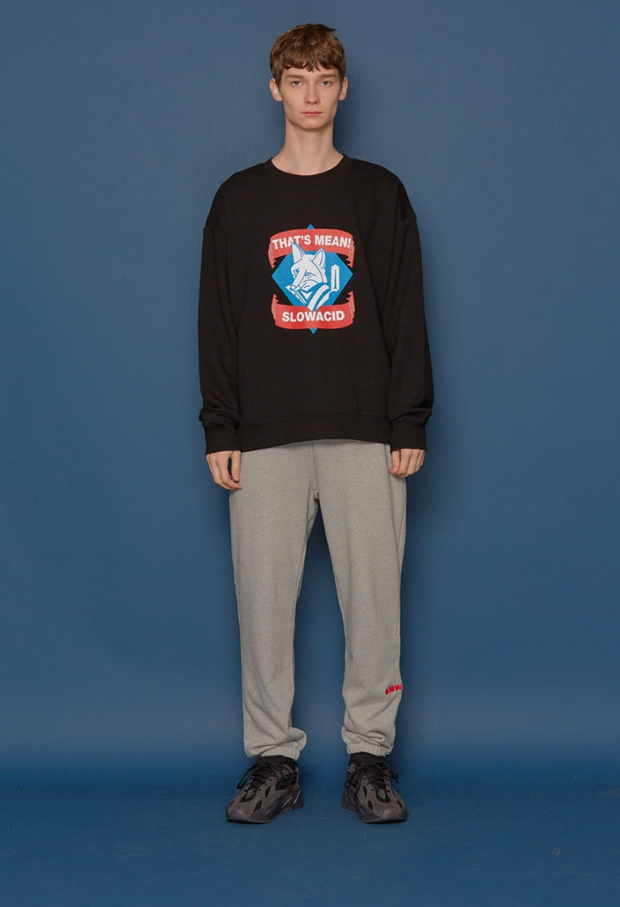 スローアシッド(SLOW ACID)Fox Logo Sweatshirt (BLACK)