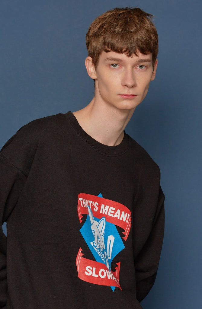 スローアシッド(SLOW ACID)Fox Logo Sweatshirt (BLACK)