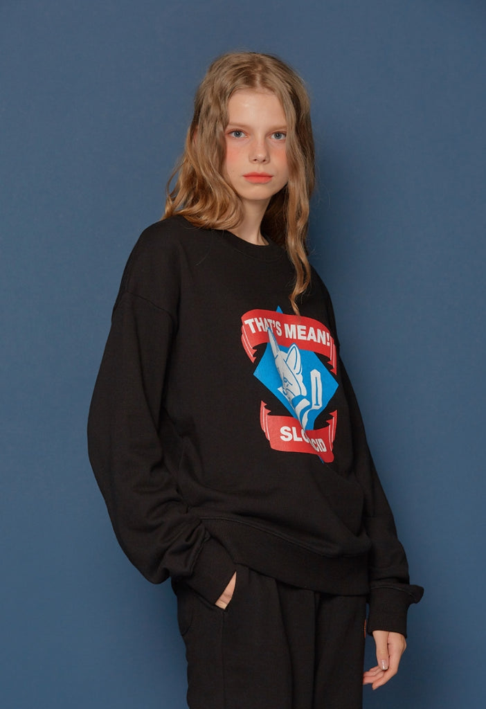 スローアシッド(SLOW ACID)Fox Logo Sweatshirt (BLACK)