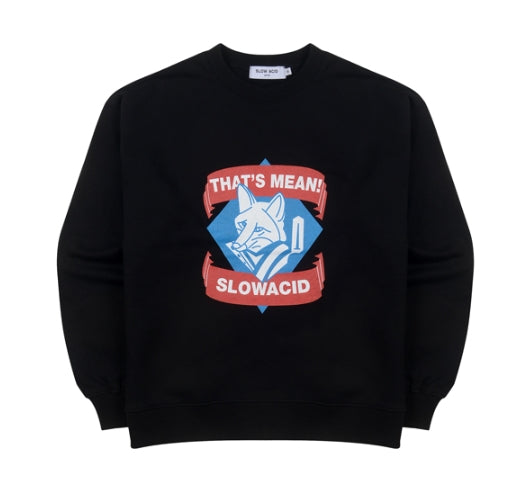 スローアシッド(SLOW ACID)Fox Logo Sweatshirt (BLACK)