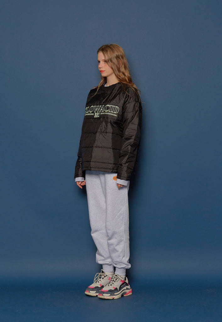 スローアシッド(SLOW ACID)Padding Sweatshirt (BLACK)