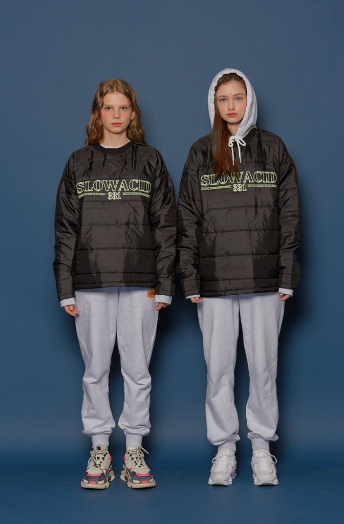 スローアシッド(SLOW ACID)Padding Sweatshirt (BLACK)