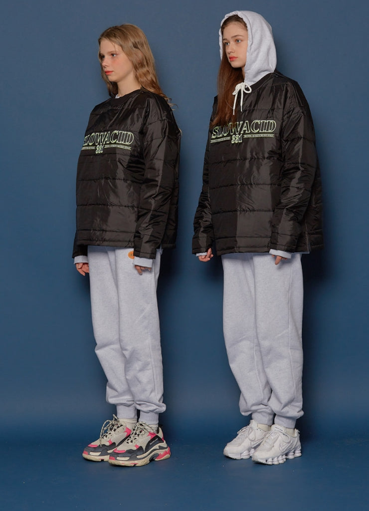 スローアシッド(SLOW ACID)Padding Sweatshirt (BLACK)