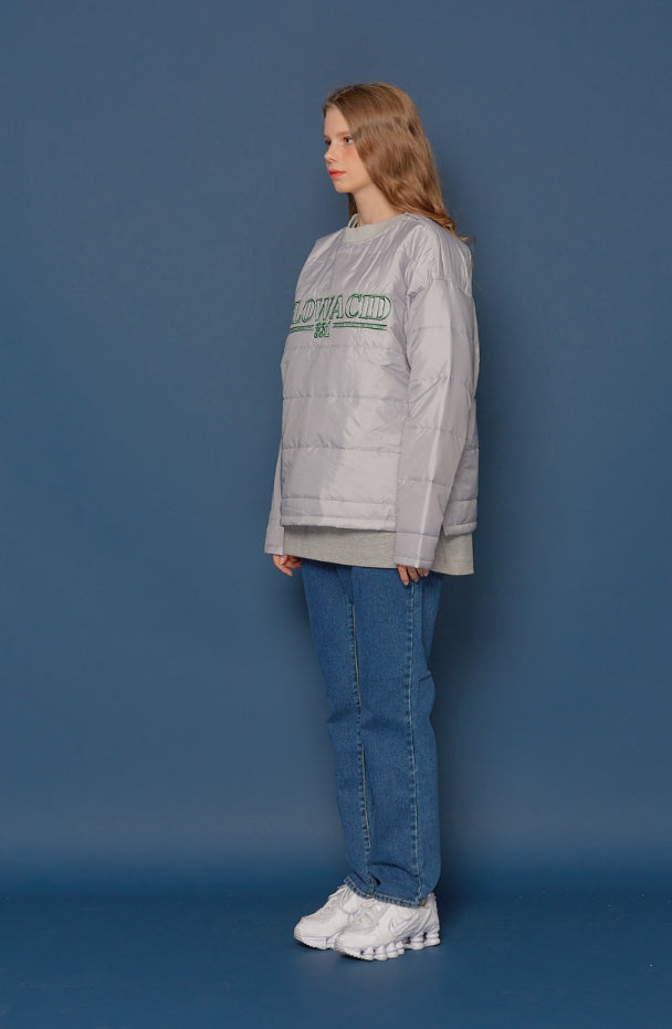 スローアシッド(SLOW ACID)Padding Sweatshirt (PALE GREY)
