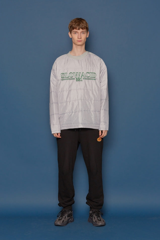 スローアシッド(SLOW ACID)Padding Sweatshirt (PALE GREY)