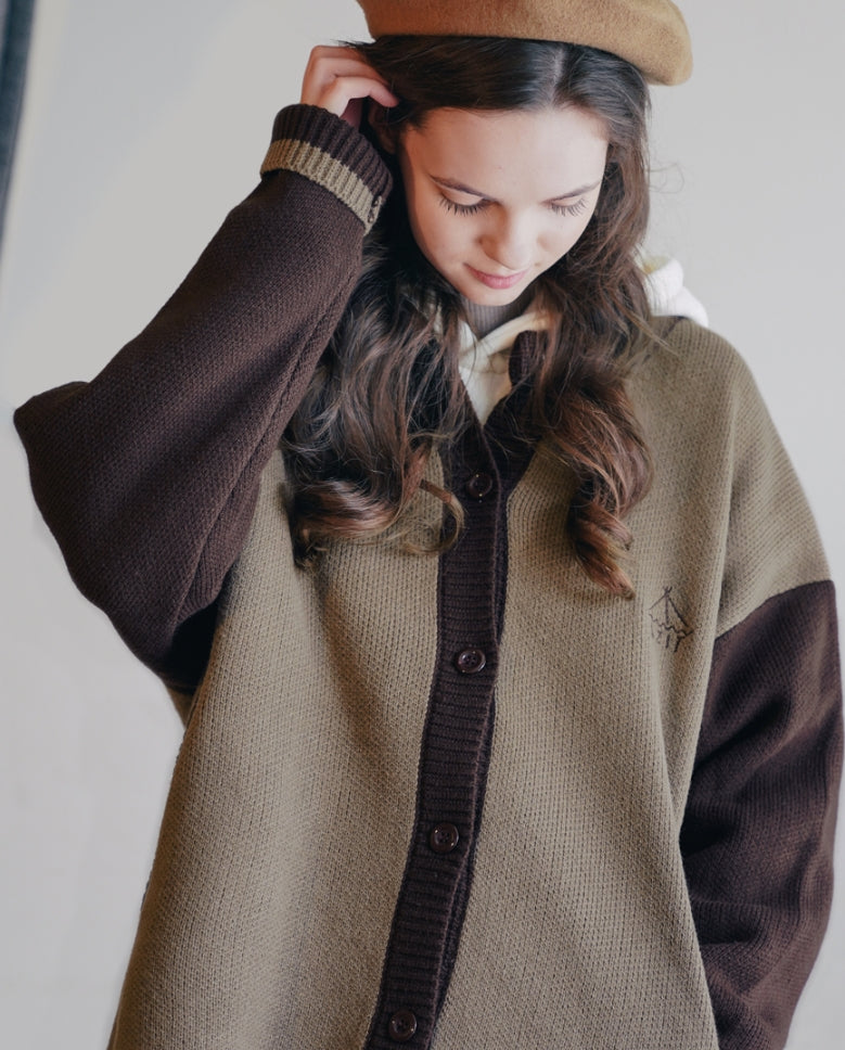 ダブルユーブイプロジェクト(WV PROJECT) AZIT OVERFIT CARDIGAN BROWN SYOT7300