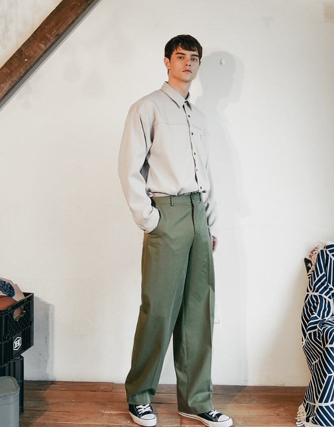 ダブルユーブイプロジェクト(WV PROJECT) PERRIS WIDE SLACKS KHAKI CJLP7314