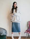 ダブルユーブイプロジェクト(WV PROJECT) DILL LINE REVERSIBLE FLEECE ZIPUP GRAY MJOT7296