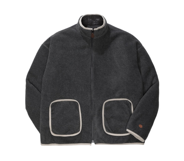 ダブルユーブイプロジェクト(WV PROJECT) DILL LINE REVERSIBLE FLEECE ZIPUP DARKGRAY MJOT7296