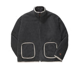 ダブルユーブイプロジェクト(WV PROJECT) DILL LINE REVERSIBLE FLEECE ZIPUP DARKGRAY MJOT7296