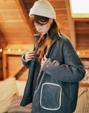 ダブルユーブイプロジェクト(WV PROJECT) DILL LINE REVERSIBLE FLEECE ZIPUP DARKGRAY MJOT7296