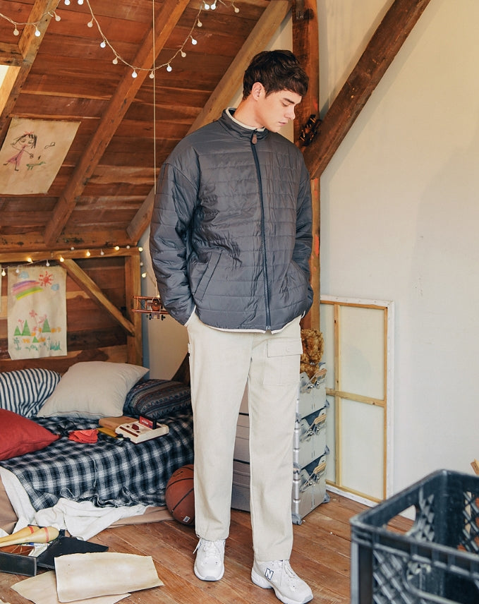 ダブルユーブイプロジェクト(WV PROJECT) DILL LINE REVERSIBLE FLEECE ZIPUP DARKGRAY MJOT7296