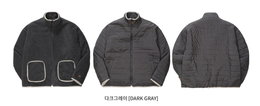 ダブルユーブイプロジェクト(WV PROJECT) DILL LINE REVERSIBLE FLEECE ZIPUP DARKGRAY MJOT7296