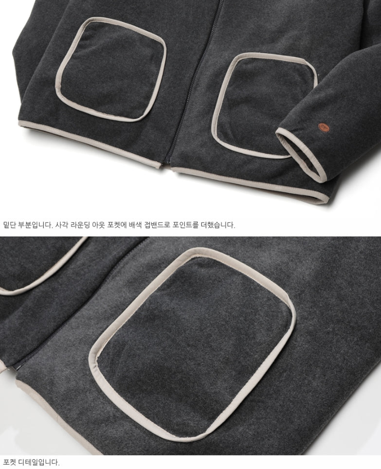 ダブルユーブイプロジェクト(WV PROJECT) DILL LINE REVERSIBLE FLEECE ZIPUP DARKGRAY MJOT7296
