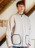 ダブルユーブイプロジェクト(WV PROJECT) DILL LINE REVERSIBLE FLEECE ZIPUP BEIGE MJOT7296