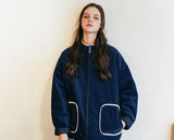 ダブルユーブイプロジェクト(WV PROJECT) DILL LINE REVERSIBLE FLEECE ZIPUP NAVY MJOT7296