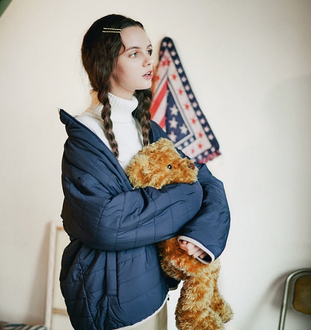 ダブルユーブイプロジェクト(WV PROJECT) DILL LINE REVERSIBLE FLEECE ZIPUP NAVY MJOT7296